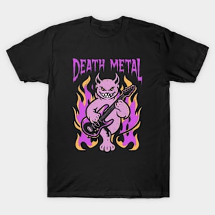 Death Metal Satanic Baphomet Cat T-Shirt